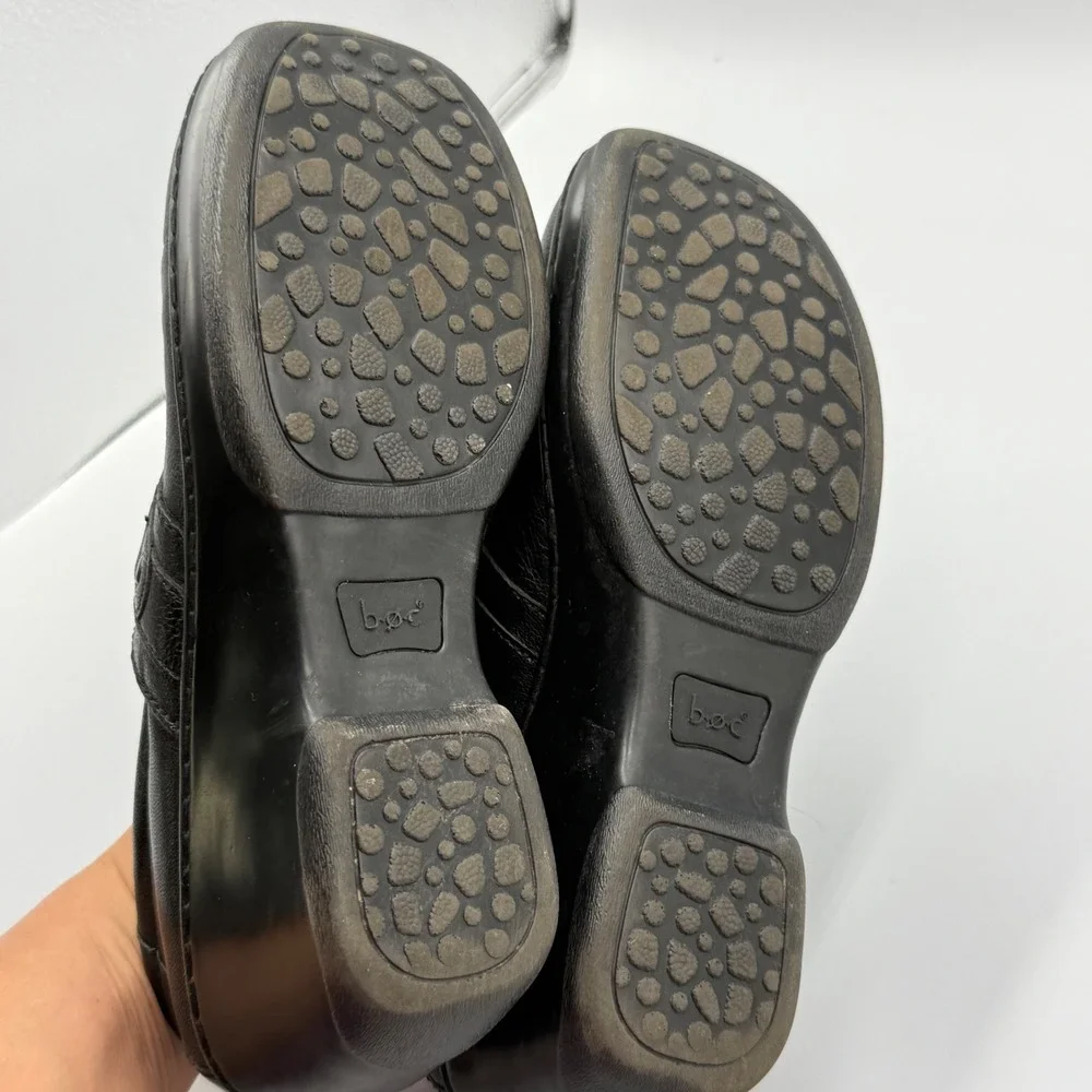 b.o.c.‎ Concept Leather Wedge Loafers 10M Black Minimalist Professional C78203